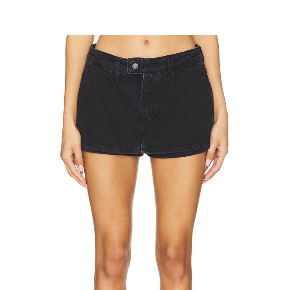 Free People Black Denim Skort